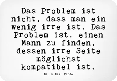Produktbild von Mr. & Mrs. Panda magnet Das Problem ist nicht,... - Weiß - Geschenk, Liebe, Partner, zettelhalter, rechteckmagnet, Spruch Freundin, lustiger, Kühlschrankmagnet, Ehe
