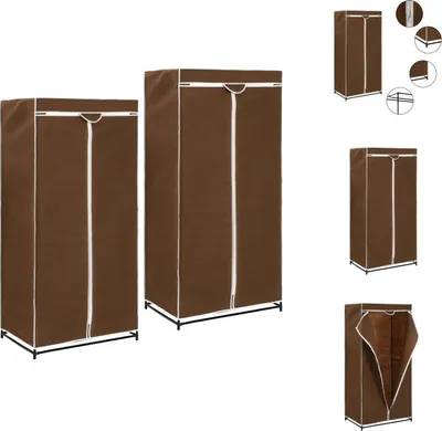 Obrázok produktu pre vidaXL Šatníkové skrine 2 ks. Hnedá 75×50×160 cm - Šatníkové skrine