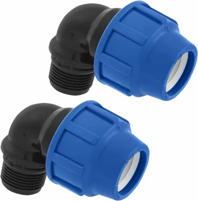 Zdjęcie produktu dla Złączka do rur PE z gwintem zewnętrznym - zestaw 90 sztuk - średnica 25 mm, połączenie śrubowe, certyfikowana do wody pitnej (DVGW)