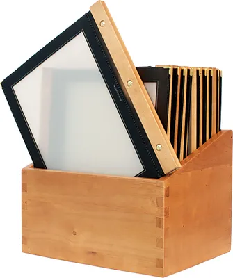 Produktbild von Securit Speisekarten Mappe WOOD 20er Box DIN A4 schwarz