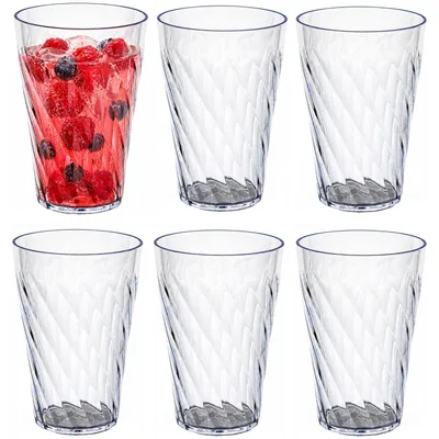 Produktbild von Plasticforte unzerbrechliche Trinkglaser - 12x Stuck - transparenter Kunststoff - 320 ml - 8 x 11 cm