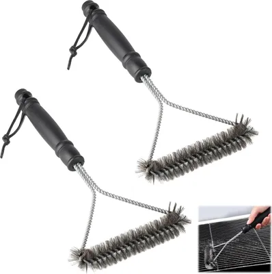 Produktbild von BBQ Bürste 2 Stück, Edelstahl, für Grill