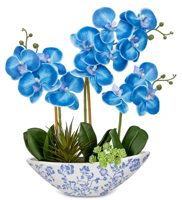 Kunst-Orchidee Phalaenopsis in Keramikvase, Höhe 44 cm