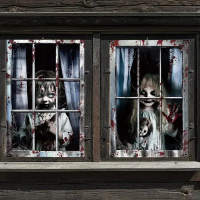 Produktbild von Halloween Fensterbilder 2 Stück 80x120cm Gruselige Deko für Innen & Außen