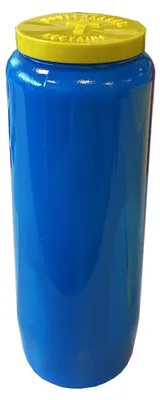 Imagen del producto de Vela de novena en vidrio, 18 x 7 cm, color azul