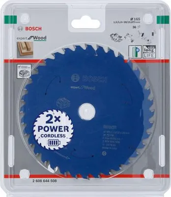 Produktbild von Kreissägeblatt für Akkusägen Expert for Wood, 165 x 1,5/1 x 20, 36 Zähne