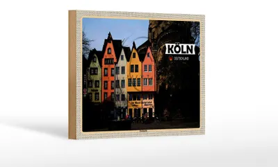 Produktbild von Holzschild Städte Köln Fischmarkt Martinswinkel 18x12 cm Dekoration