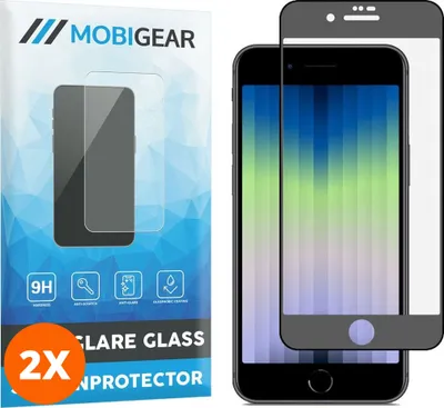 Produktbild von Mobigear Premium iPhone SE (2022) Panzerglas Gehärtetes Glas Displayschutz - Hüllenfreundlich - Schwarz (2er Pack)