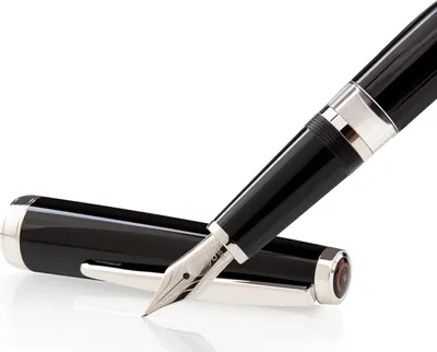Produktbild von Cleo Skribent Classic Palladium Kolben-Füllfederhalter, schwarz, M-Feder