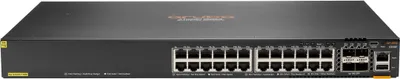 Produktbild von Hewlett Packard Enterprise Aruba CX 6200F 24G Class-4 PoE 4SFP+ 370W Verwaltet L3 Gigabit Ethernet (10/100/1000) Ethernet-Verbindung, unterstützt Stromversorgung über diesen Port (PoE) 1U