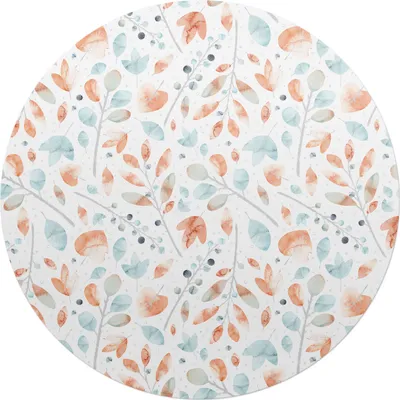 Produktbild von Aquarellblätter – Bodenschutzmatte – Stuhlunterlage – Bürostuhlmatte – Rutschfeste Bodenmatte – Schutzmatte für Hartboden – fi 100 cm