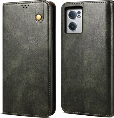 Produktbild von OnePlus Nord CE 2 5G Hülle, Leder Flip Brieftasche Schutzhülle für OnePlus Nord CE 2 5G Grün