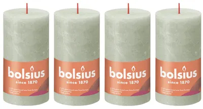 Immagine prodotto di set di 4 candele a colonna - Altezza 13 cm - Diametro 6,8 cm - Rustico - Verde nebbia