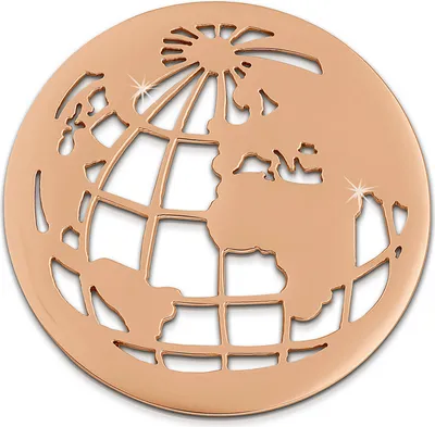 Produktbild von Amello Edelstahl vergoldet Coins rose 30 mm Einleger Weltkugel Damen ESC517E