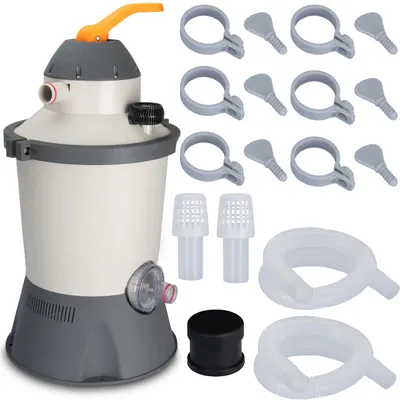 Produktbild von COIL Pool-Filterpumpe, Sandpumpe, Sandfilter für schwimmbäder, 3028 l/h, Leistung: 90W, Stromversorgung: 220–240 V, Sandbehälter: 8 kg, mit Manometer