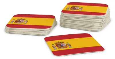 Imagen del producto de Posavasos para vasos - 50 unidades - Cartón - Cuadrados de 9,3 cm x 9,3 cm - Decoración para mesas - Impreso en Alemania - Tapones para vasos