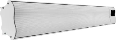A white infrared heater is shown against a white background.