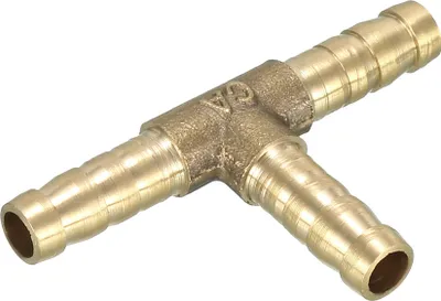 Produktbild von 6mm T-Stück Schlauchtülle Messing Schlauchverschraubung,3-Wege Anschluss,Schlauchanschluss für Luft, Wasser, Gas