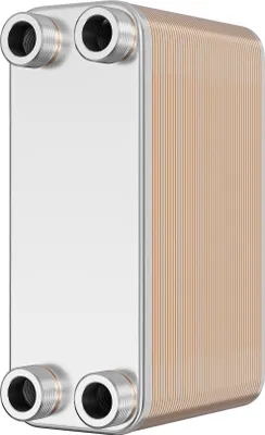 Image de Wiltec Échangeur de chaleur thermique avec 50 plaques – 286 x 116 x 1310 mm – max. 285 kW – 2,5 l par passe – en Acier inoxydable – pour Eau Solaire