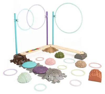 Produktbild von Muffik Active Set 3+ – Großer Hindernisparcours für Kinder (33 Teile: Halbkugeln, Reifen, Balancierbalken) – Fördert Motorik, Koordination & Gleichgewicht – CE & EN-71 , ab 3 Jahren