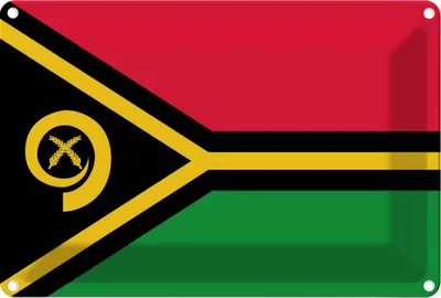 Produktbild von vianmo Blechschild 20x30 cm Vanuatus Vanuatu Flagge Fahne Wappen