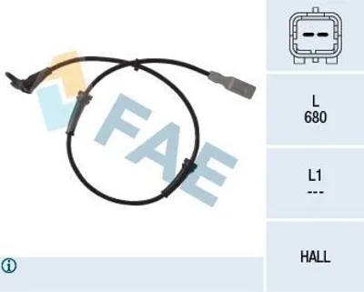 Produktbild von FAE ABS Sensor Raddrehzahl Vorne passend für PEUGEOT 307 CC (3B) 78036