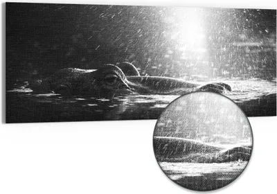 Produktbild von DEQORI Hybrid Leinwand Bild 150x60 cm 'Lichtspiel am Fluss' Wandbild Glas flach modern