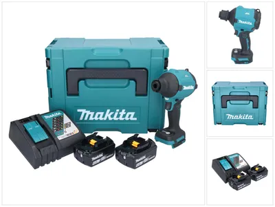 Produktbild von Makita DAS 180 RGJ Akku Gebläse 18 V Brushless + 2x Akku 6,0 Ah + Ladegerät + Makpac