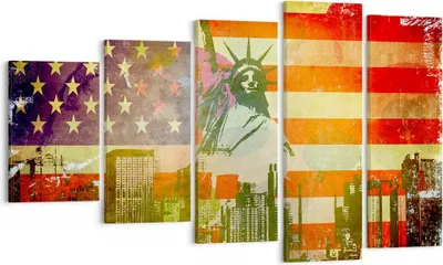 Produktbild von Bild auf Leinwand - Leinwandbild - Symbol USA Freiheit - 100x60cm - Wand Bild - Wanddeko - Leinwanddruck - Bilder - Kunstdruck - Wanddekoration - Leinwand bilder - Wandkunst - EG100x60-2543