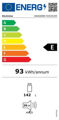 Produktbild von Electrolux LRB2AE88S, 142 l, SN-T, 36 dB, E, Weiß