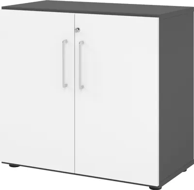 Produktbild von bümö smart Aktenschrank - 2 Ordnerhöhen - Nachbildung: Graphit/Weiß