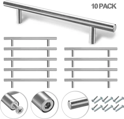 Produktbild von EINFEBEN 10x Möbelgriffe Schrankgriffe Werkstatt Edelstahl Küchengriff Schrankgriff 188x128x10MM