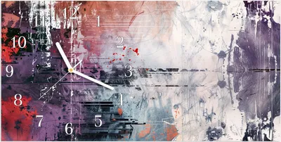 Produktbild von Wanduhr aus Glas mit Motiv Abstrakte Kunst- 60 x 30 cm - inkl. Aufhängesystem