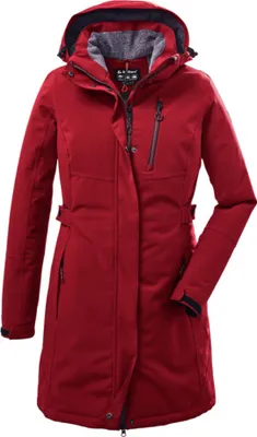 Productafbeelding van killtec dames functionele parka/parka met afneembare capuchon, model KOW 165 WMN PRK, rood