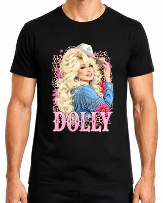 Produktbild von Dolly Parton Country Musik Legende Cowgirl Western Retro Sängerin Herren T-Shirt, Schwarz, XXL