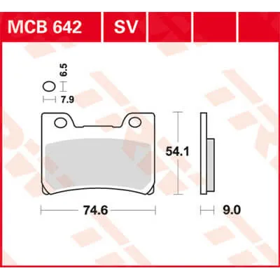 Obrázek produktu pro Sada brzdových destiček TRW MCB642SV FZR1000 3LE