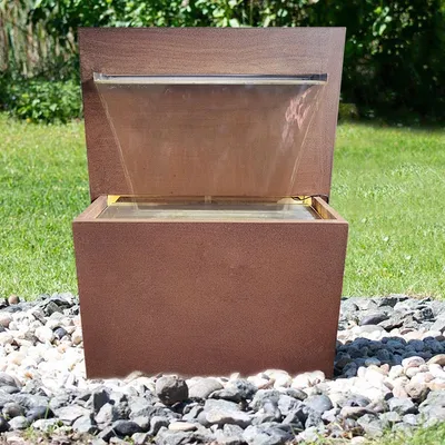 Produktbild von »KÖHKO® bepflanzbarer Wasserfall-Brunnen mit LED-Beleuchtung Höhe 92 CM Wasserspiel aus Cortenstahl/Edelstahl 31007«
