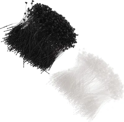 Produktbild von Stück Hängeetikettenschnüre aus langlebigem PP, Preisschildbefestigungen für Kleidung, schwarz & transparent, vielseitig für Einzelhandel und Basteln