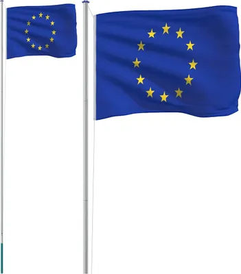 Produktbild von vidaXL Europaflagge mit Mast 6,08 m Aluminium