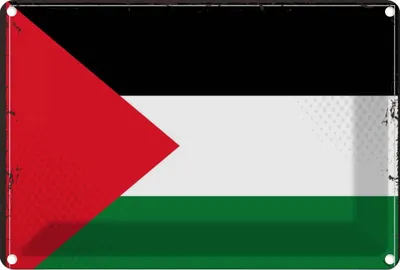 Produktbild von vianmo Blechschild 12x18 cm Palästinas Palestine Flagge Fahne Wappen