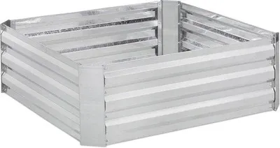 Produktbild von Famanu Pflanzkasten aus verzinktem Metall - für Blumen, Pflanzen & Gemüse - HxBxD: 30x90x90 cm - silber