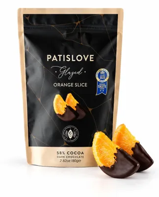 Image de Tranches d'orange enrobées de chocolat noir amer (58 % de cacao)