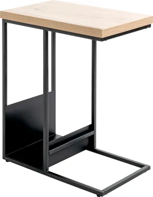 Produktbild von HAKU Beistelltisch Eiche hell, schwarz - MDF, Metall, B/H/T: 30x60x50 cm