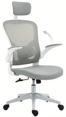 Immagine prodotto di Sedia da ufficio ergonomica - Poggiatesta regolabile - Supporto lombare - Altezza e braccioli regolabili