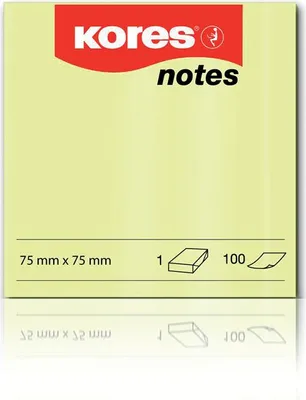 Obrázek produktu pro Kores N46075, Další, Žlutá, Papír, 75 mm, 75 mm
