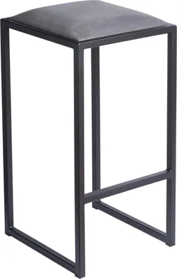 Produktbild von FERRO Barhocker 64 cm Grau – Moderner Metall Barstuhl ohne Lehne im Loft-Stil mit Gepolstertem Sitz