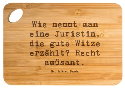 Produktbild von Mr. & Mrs. Panda Schneidebrett Spruch Juristin Humor - Transparent - Geschenk, Schneidbrett Küche, Holzbrett, handgefertigte Geschenke, brotzeitbrettchen, Brett, Berufe