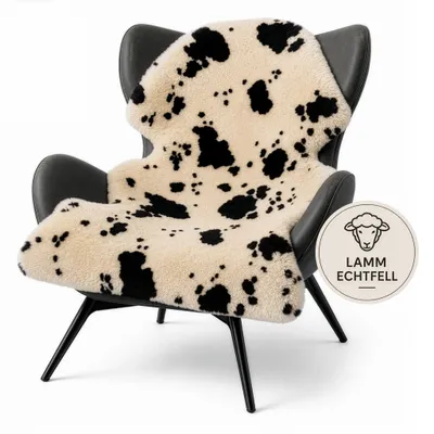 Produktbild von Design Schaffell Audrey Echtes Lammfell 100 % Schafwolle 90 x 60 cm Fellteppich Sitzauflage Kuh
