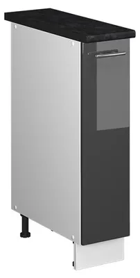 Image de Meuble de cuisine Vicco Fame-Line Anthracite Haute brillance/Blanc 20cm, PT Anthracite, Model 62063