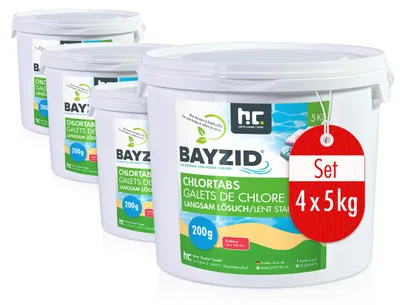 Produktbild von 4x5 kg BAYZID® Chlortabs 200g langsam löslich für langanhaltende Wasserdesinfektion